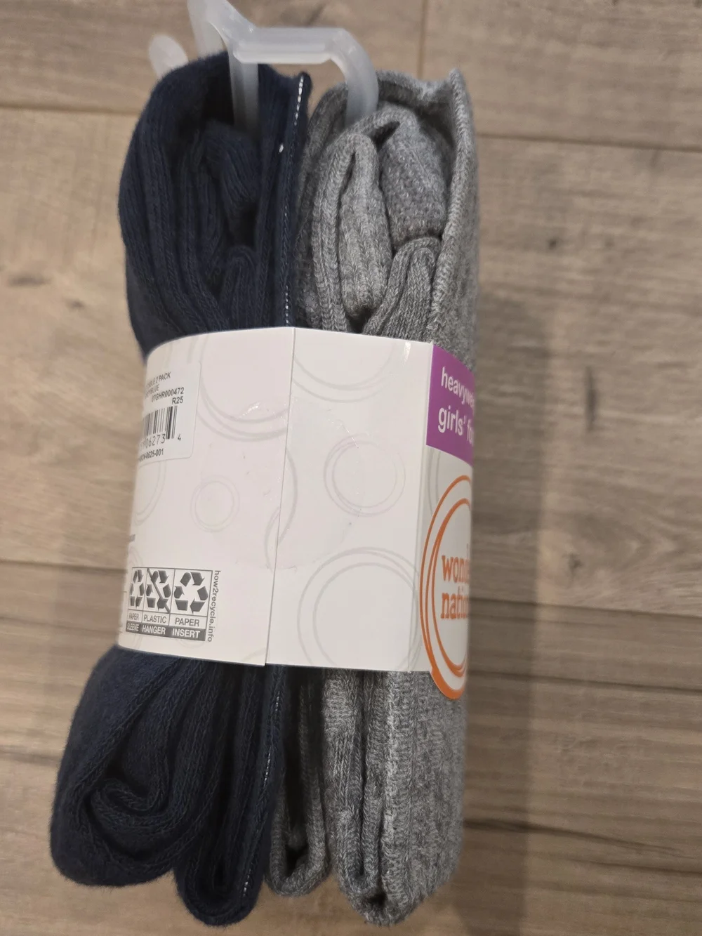 🌻 NWT Wonder Nation Girls Cable Knit Tights 2-Pack - Navy & Gray - Size S (4-6)